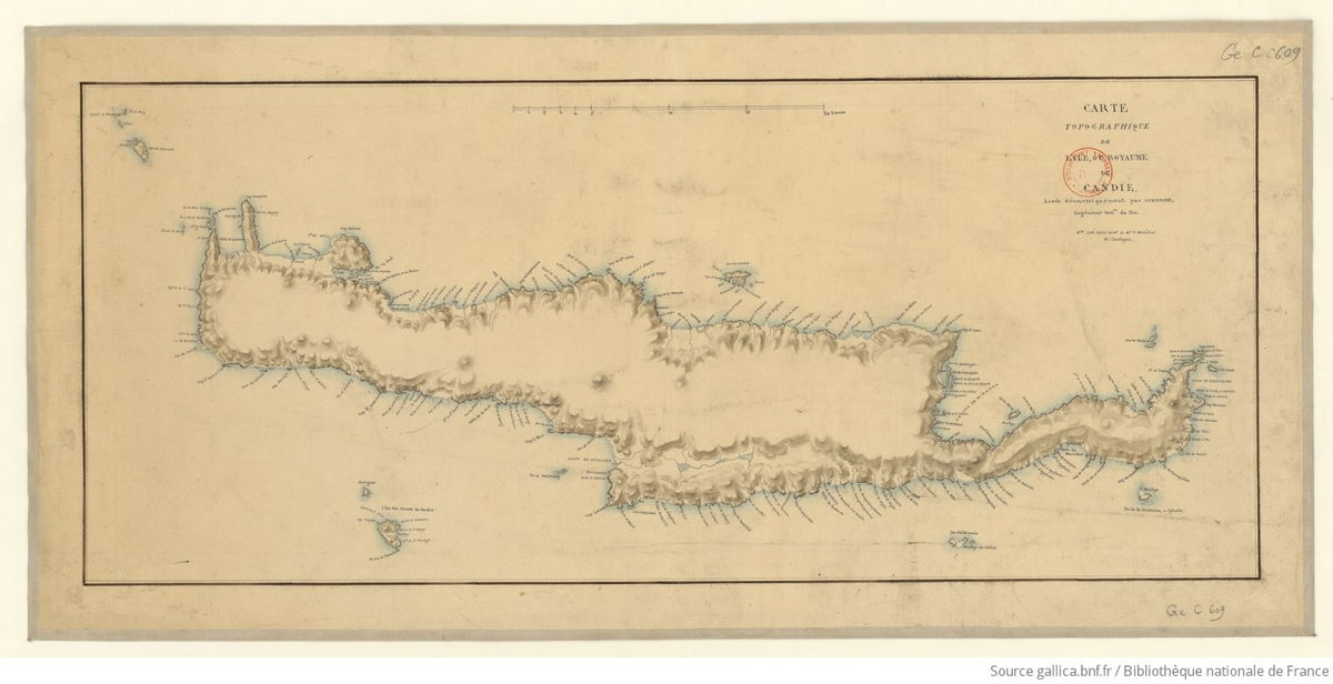 1700-1800 %3F%3F Carte topographique de l'ile de Candie : Guerrier.jpeg